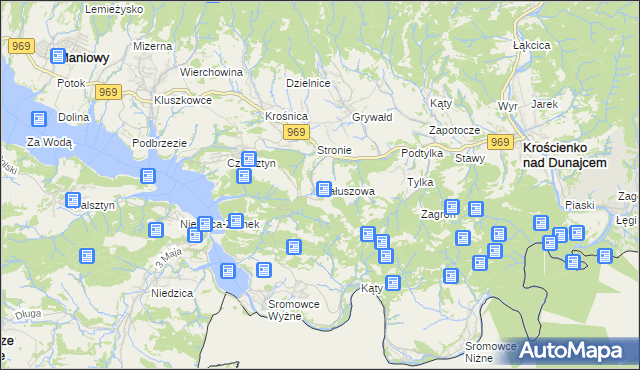mapa Hałuszowa, Hałuszowa na mapie Targeo
