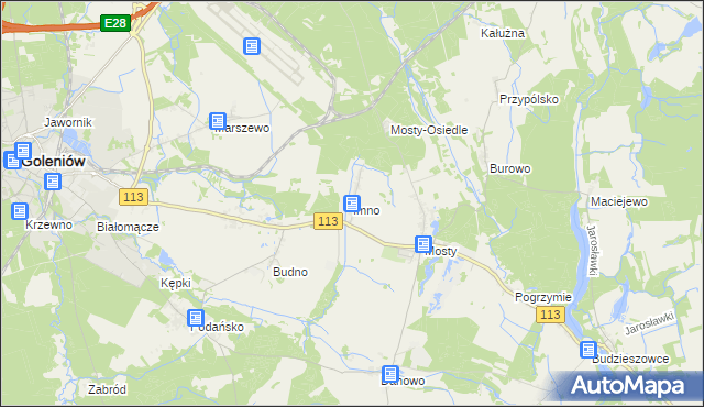 mapa Imno gmina Goleniów, Imno gmina Goleniów na mapie Targeo