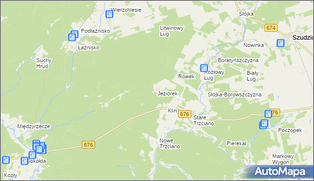 mapa Jeziorek gmina Szudziałowo, Jeziorek gmina Szudziałowo na mapie Targeo