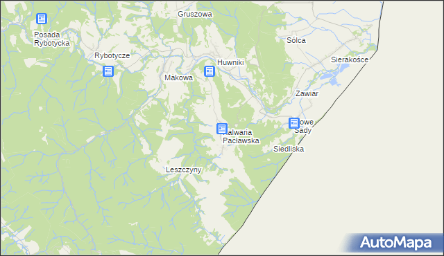 mapa Kalwaria Pacławska, Kalwaria Pacławska na mapie Targeo