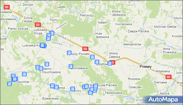 mapa Karolew gmina Pniewy, Karolew gmina Pniewy na mapie Targeo