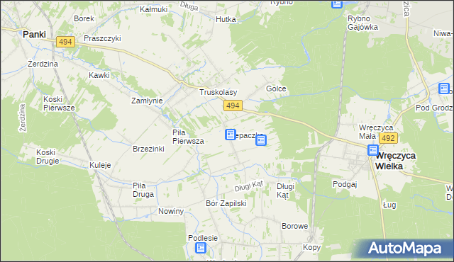 mapa Klepaczka gmina Wręczyca Wielka, Klepaczka gmina Wręczyca Wielka na mapie Targeo