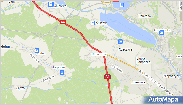 mapa Kleszczów gmina Rudziniec, Kleszczów gmina Rudziniec na mapie Targeo
