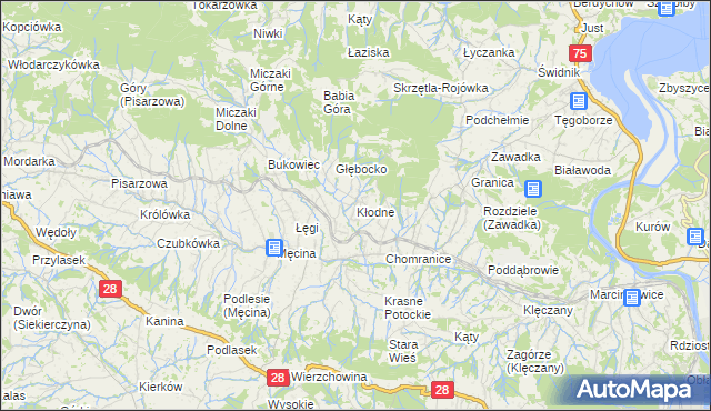 mapa Kłodne, Kłodne na mapie Targeo