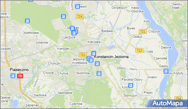 mapa Konstancin-Jeziorna, Konstancin-Jeziorna na mapie Targeo