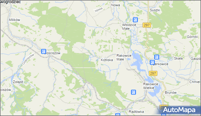 mapa Kotliska gmina Lwówek Śląski, Kotliska gmina Lwówek Śląski na mapie Targeo