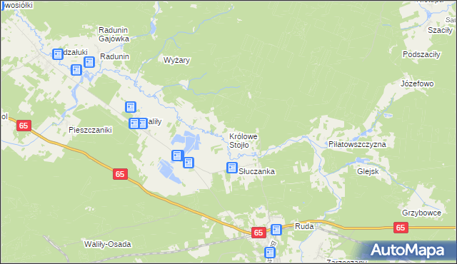 mapa Królowe Stojło, Królowe Stojło na mapie Targeo