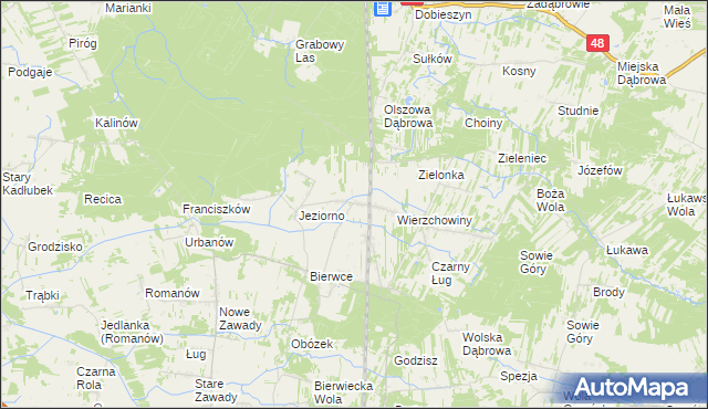 mapa Kruszyna gmina Jedlińsk, Kruszyna gmina Jedlińsk na mapie Targeo