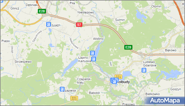 mapa Łapino, Łapino na mapie Targeo