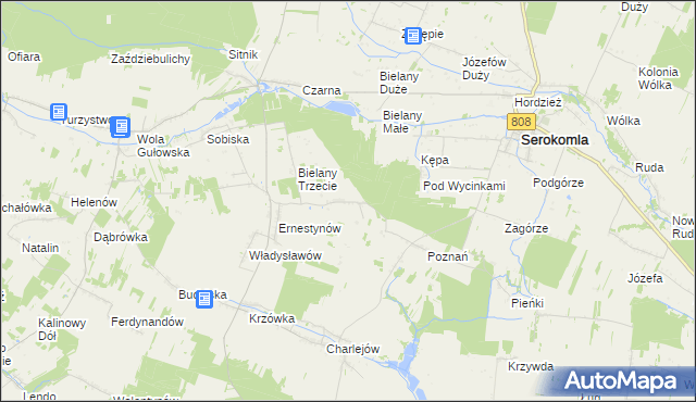 mapa Leonardów gmina Serokomla, Leonardów gmina Serokomla na mapie Targeo