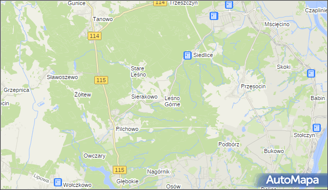 mapa Leśno Górne, Leśno Górne na mapie Targeo