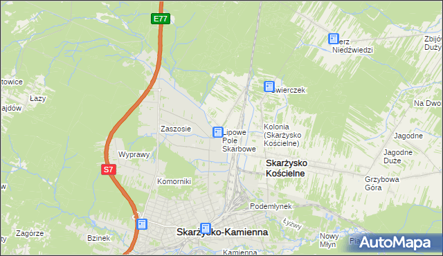 mapa Lipowe Pole Skarbowe, Lipowe Pole Skarbowe na mapie Targeo