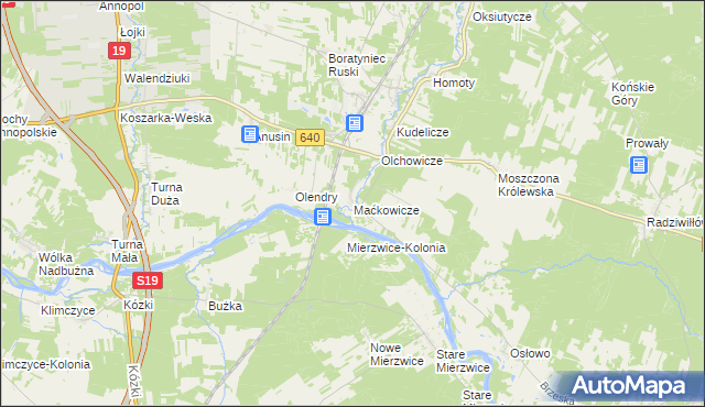 mapa Maćkowicze, Maćkowicze na mapie Targeo