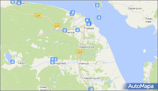 mapa Mazańczyce, Mazańczyce na mapie Targeo