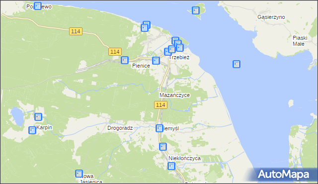 mapa Mazańczyce, Mazańczyce na mapie Targeo