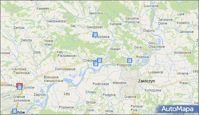 mapa Melsztyn, Melsztyn na mapie Targeo