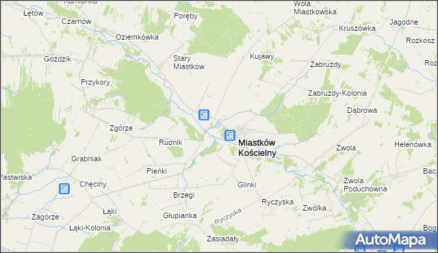 mapa Miastków, Miastków na mapie Targeo