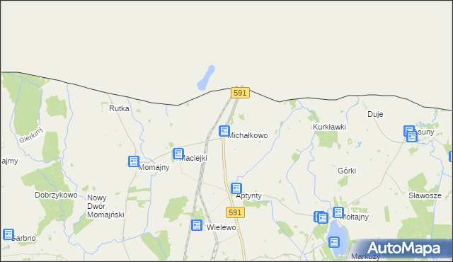 mapa Michałkowo gmina Barciany, Michałkowo gmina Barciany na mapie Targeo