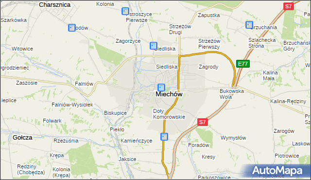 mapa Miechów, Miechów na mapie Targeo