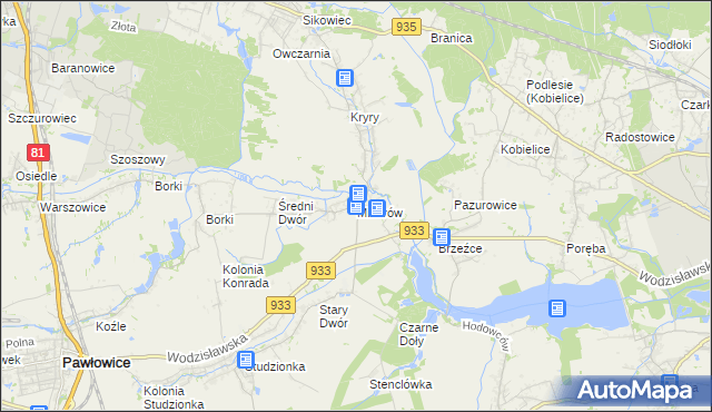 mapa Mizerów, Mizerów na mapie Targeo