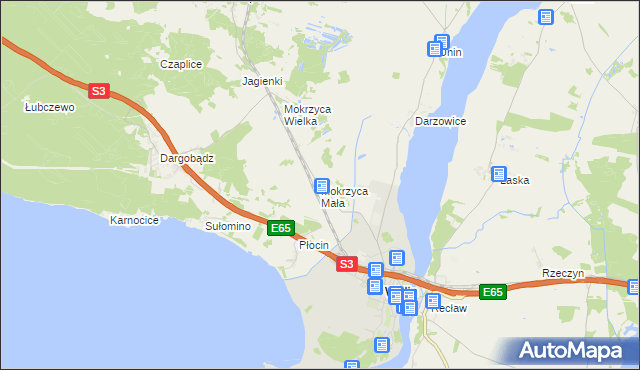 mapa Mokrzyca Mała, Mokrzyca Mała na mapie Targeo