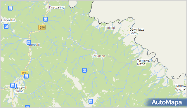 mapa Muczne, Muczne na mapie Targeo