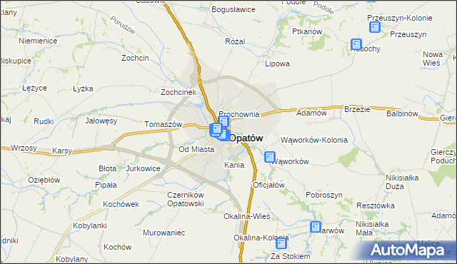 mapa Opatów, Opatów na mapie Targeo
