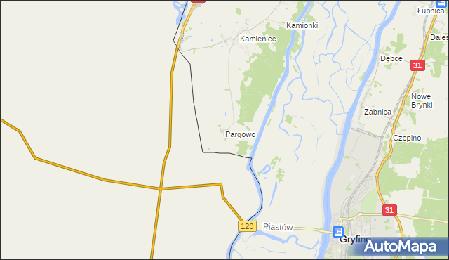 mapa Pargowo, Pargowo na mapie Targeo
