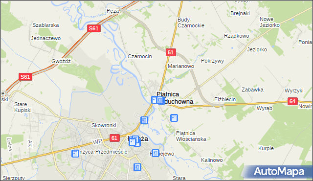 mapa Piątnica Poduchowna, Piątnica Poduchowna na mapie Targeo
