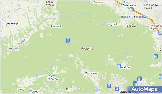 mapa Pociecha gmina Czosnów, Pociecha gmina Czosnów na mapie Targeo