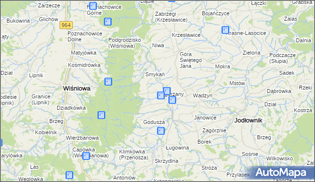 mapa Pogorzany, Pogorzany na mapie Targeo