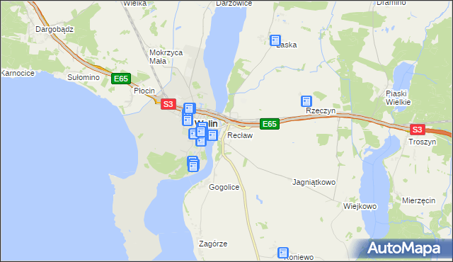 mapa Recław, Recław na mapie Targeo