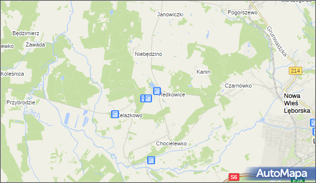 mapa Redkowice, Redkowice na mapie Targeo