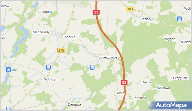 mapa Rudgerzowice, Rudgerzowice na mapie Targeo