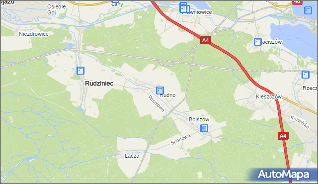 mapa Rudno gmina Rudziniec, Rudno gmina Rudziniec na mapie Targeo