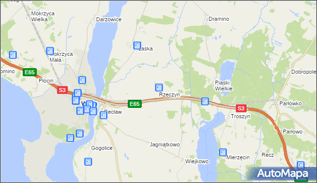 mapa Rzeczyn, Rzeczyn na mapie Targeo