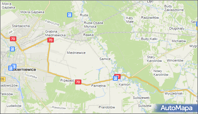 mapa Samice, Samice na mapie Targeo