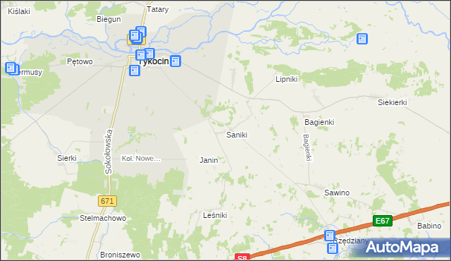 mapa Saniki, Saniki na mapie Targeo