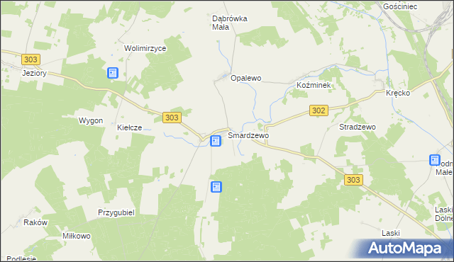 mapa Smardzewo gmina Szczaniec, Smardzewo gmina Szczaniec na mapie Targeo