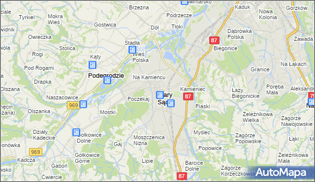 mapa Stary Sącz, Stary Sącz na mapie Targeo
