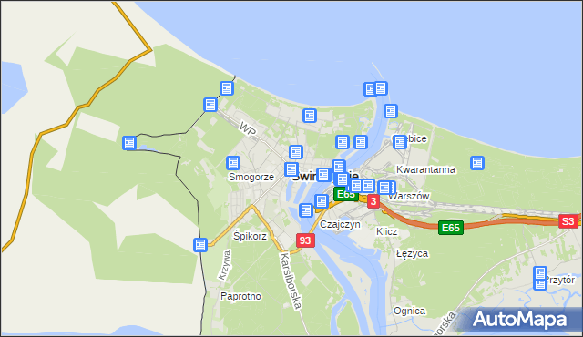 mapa Świnoujście, Świnoujście na mapie Targeo