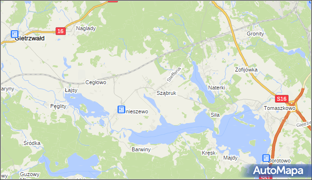 mapa Sząbruk, Sząbruk na mapie Targeo
