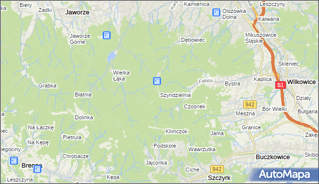 mapa Szyndzielnia, Szyndzielnia na mapie Targeo