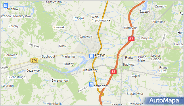mapa Tarczyn powiat piaseczyński, Tarczyn powiat piaseczyński na mapie Targeo