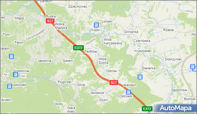 mapa Wola Ducka, Wola Ducka na mapie Targeo