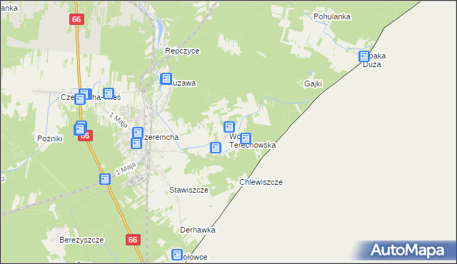 mapa Wólka Terechowska, Wólka Terechowska na mapie Targeo