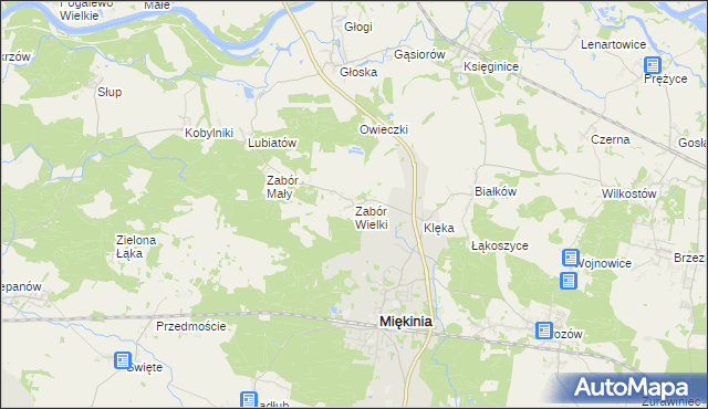 mapa Zabór Wielki, Zabór Wielki na mapie Targeo