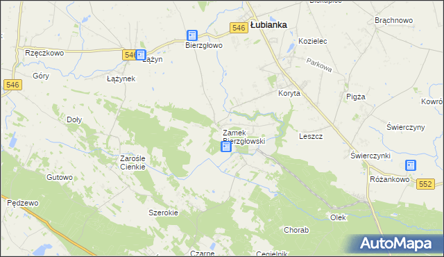 mapa Zamek Bierzgłowski, Zamek Bierzgłowski na mapie Targeo