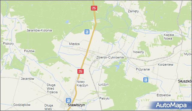 mapa Zbiersk-Cukrownia, Zbiersk-Cukrownia na mapie Targeo