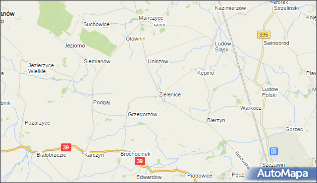 mapa Zielenice gmina Borów, Zielenice gmina Borów na mapie Targeo